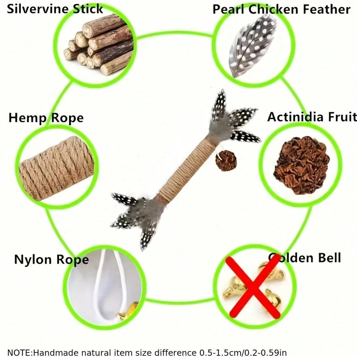 Handmade Cat Chew Toy Set | Natural Dental & Interactive Cat Toys (Set of 3 pieces)
