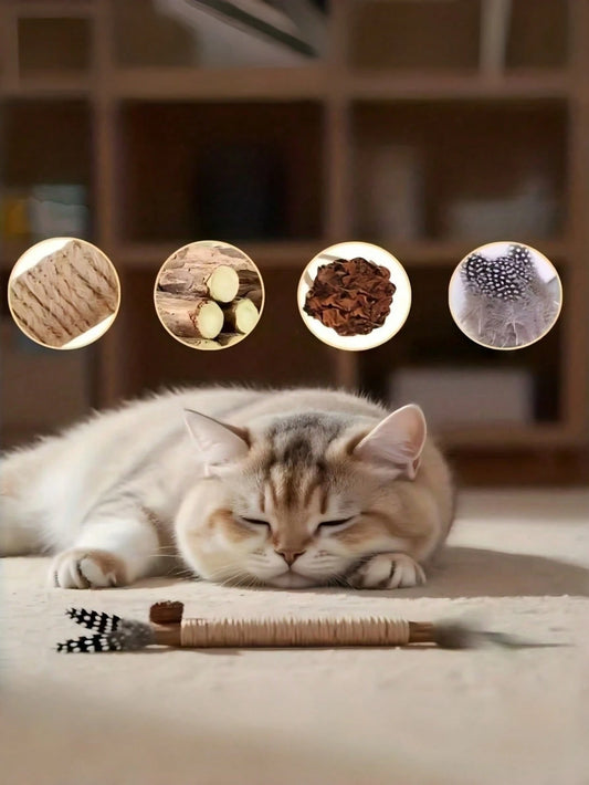 Handmade Cat Chew Toy Set | Natural Dental & Interactive Cat Toys (Set of 3 pieces)