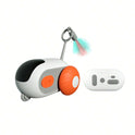 USB Rechargeable Remote Control Mouse Cat Toy with Feather Wand | Interactive Cat Toy