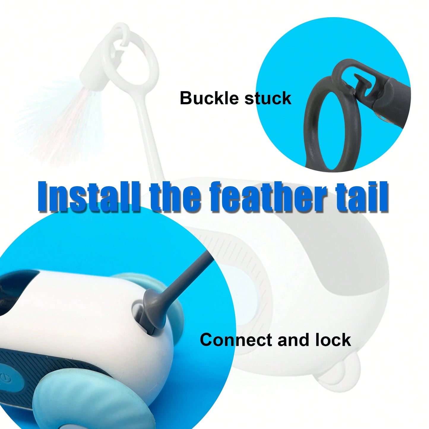 USB Rechargeable Remote Control Mouse Cat Toy with Feather Wand | Interactive Cat Toy