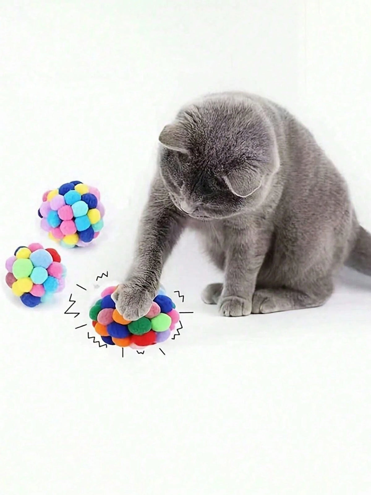 Plush Cat Ball Toy with Bell – Interactive Indoor Kitten Chase & Chew Toy