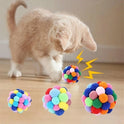 Plush Cat Ball Toy with Bell – Interactive Indoor Kitten Chase & Chew Toy