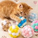 Plush Cat Ball Toy with Bell – Interactive Indoor Kitten Chase & Chew Toy