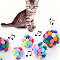 Plush Cat Ball Toy with Bell – Interactive Indoor Kitten Chase & Chew Toy