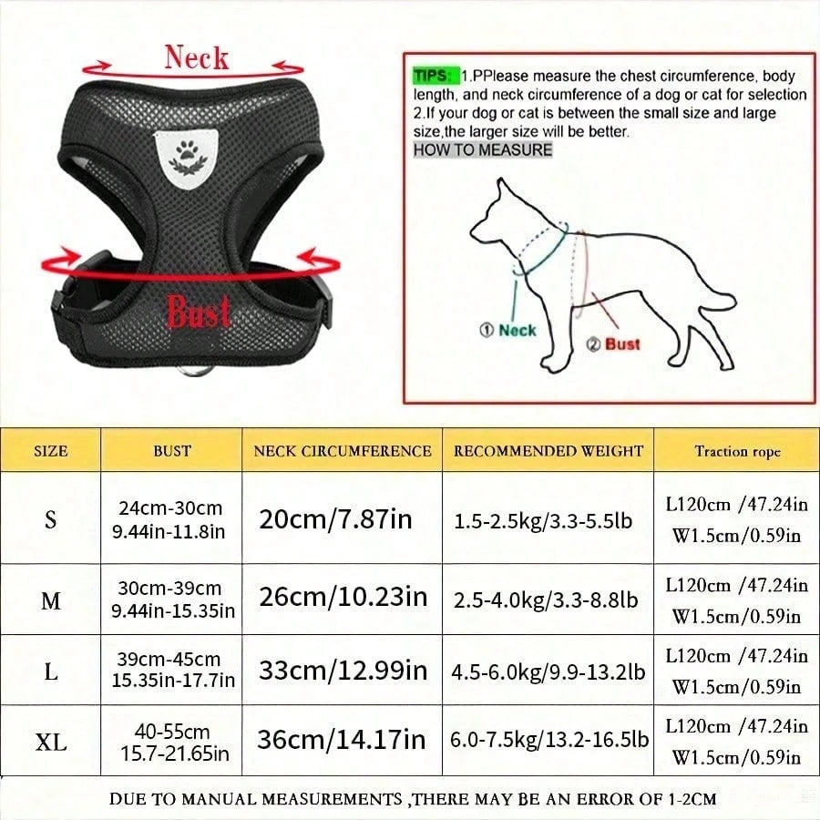 Breathable No-Pull Pet Harness | Adjustable Dog & Cat Vest