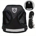 Reflective Pet Harness & Leash Set with Bowl | Cat & Dog Walking Vest