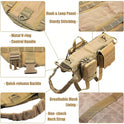 Tactical Dog Harness with Pockets – Adjustable No-Pull Vest