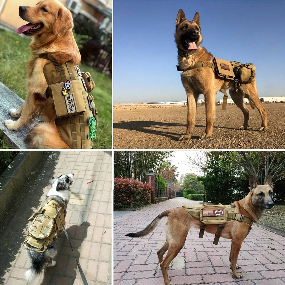 Tactical Dog Harness with Pockets – Adjustable No-Pull Vest