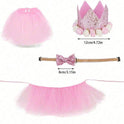 Dog Birthday Party Set with Crown Hat, Bow Tie & Tutu Skirt