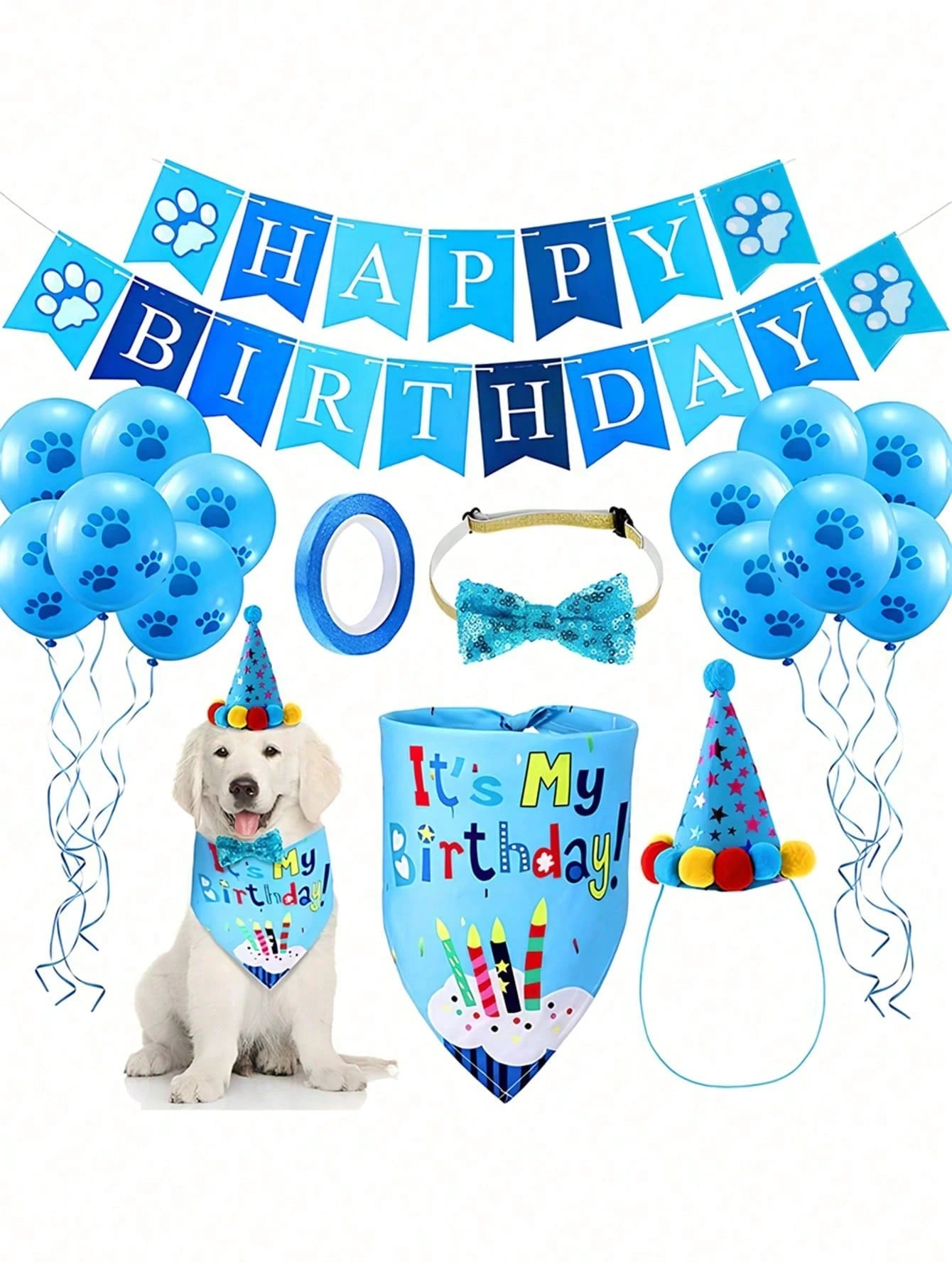 Pet Birthday Party Set – Dog Birthday Decorations & Photo Props