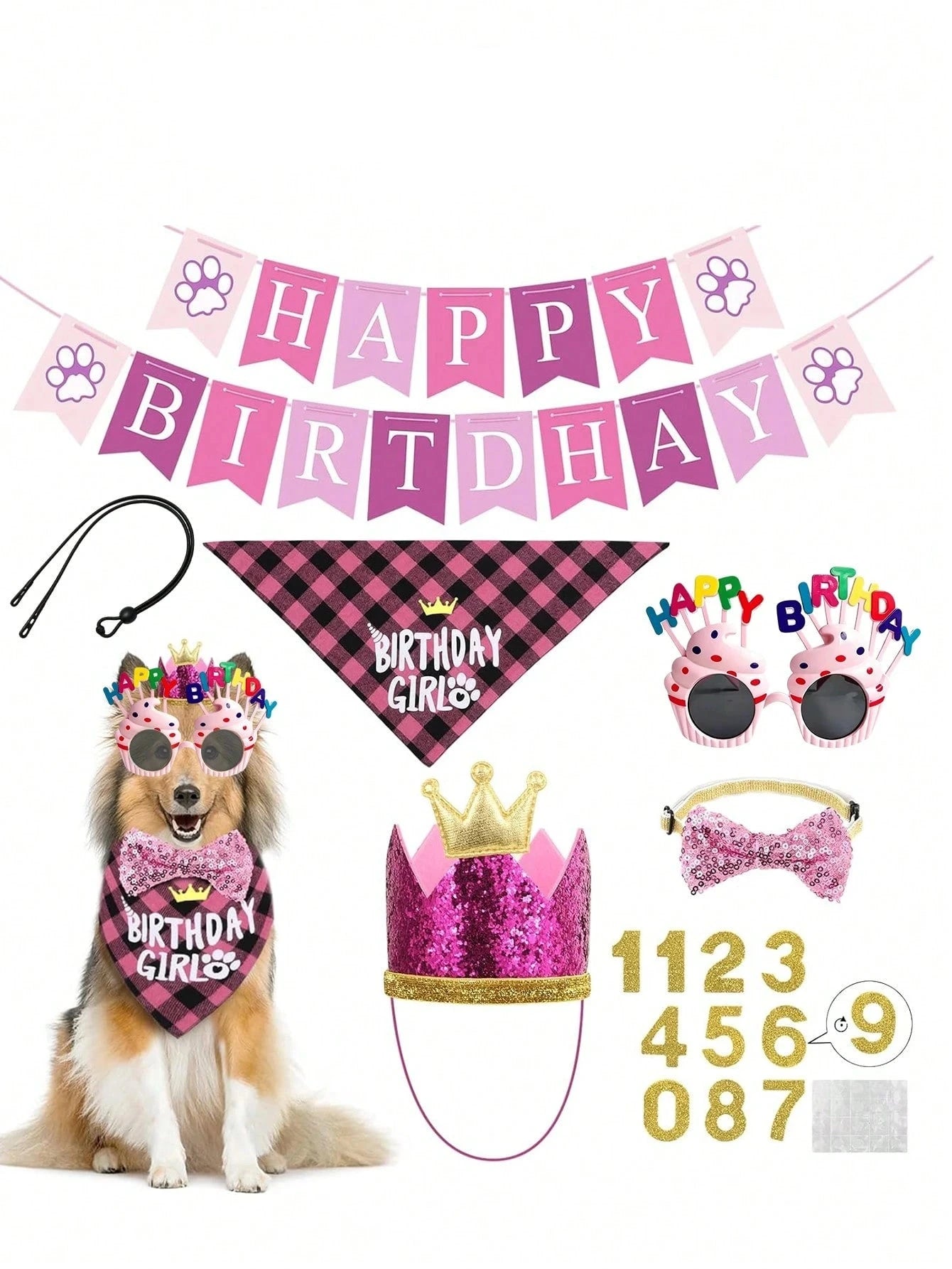 Pet Birthday Party Set – Dog Birthday Decorations & Photo Props