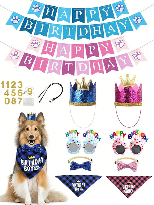 Pet Birthday Party Set – Dog Birthday Decorations & Photo Props
