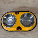 Bear Design Double Pet Bowl with Food Scoop