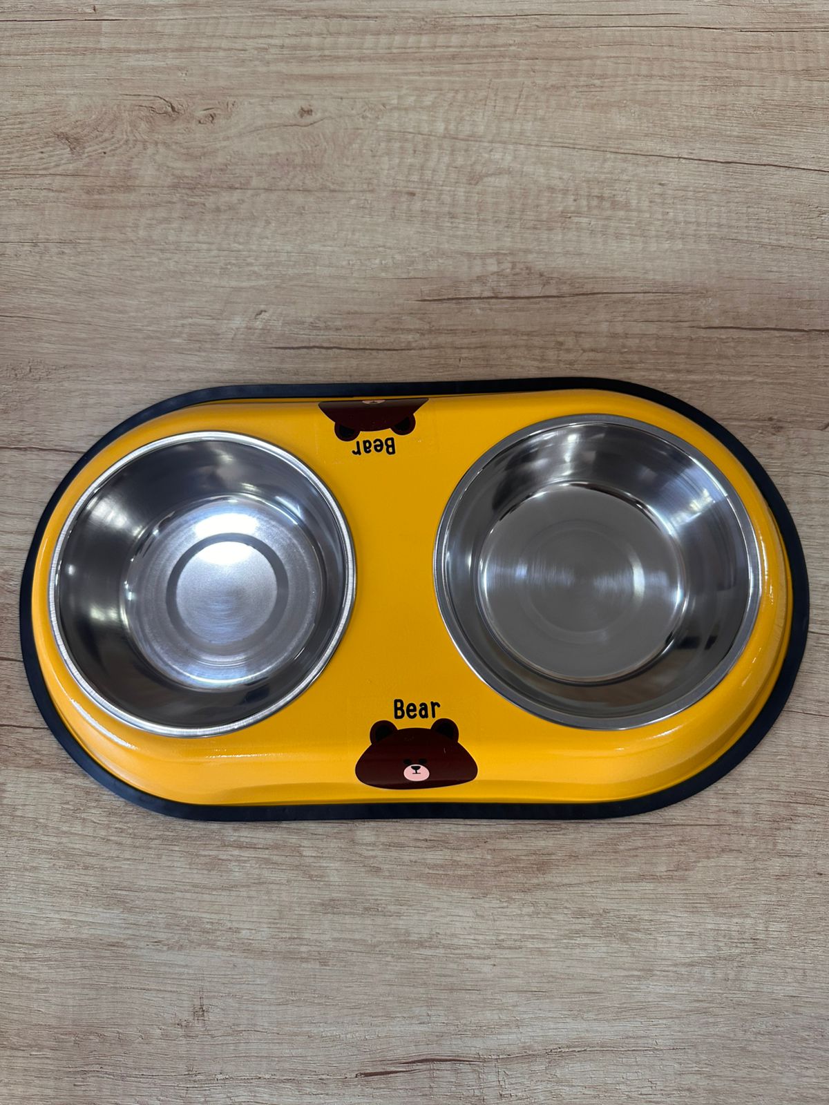 Bear Design Double Pet Bowl with Food Scoop