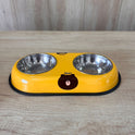 Bear Design Double Pet Bowl with Food Scoop