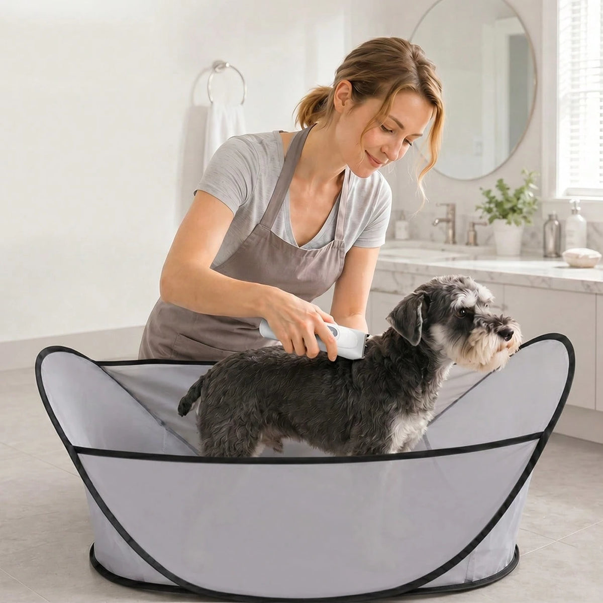 Pet Grooming Haircut Bib – Dog & Cat Hair Cutting Apron