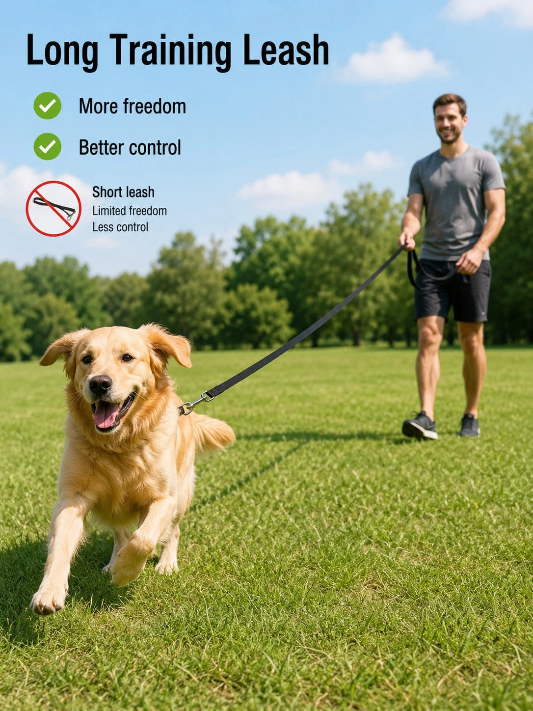 Long Dog Training Leash 3m–10m | Recall Lead for Outdoor Training