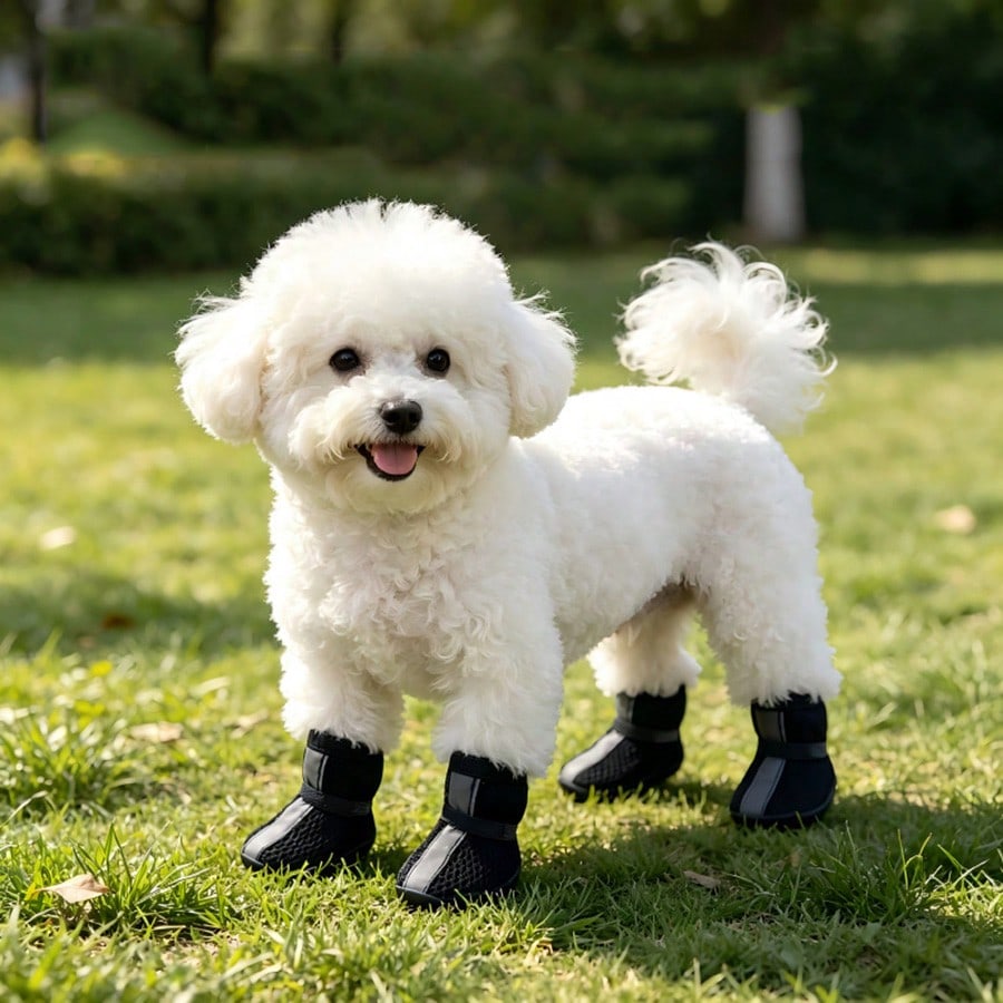4pcs Breathable Dog Shoes | Anti-Slip Reflective Pet Boots