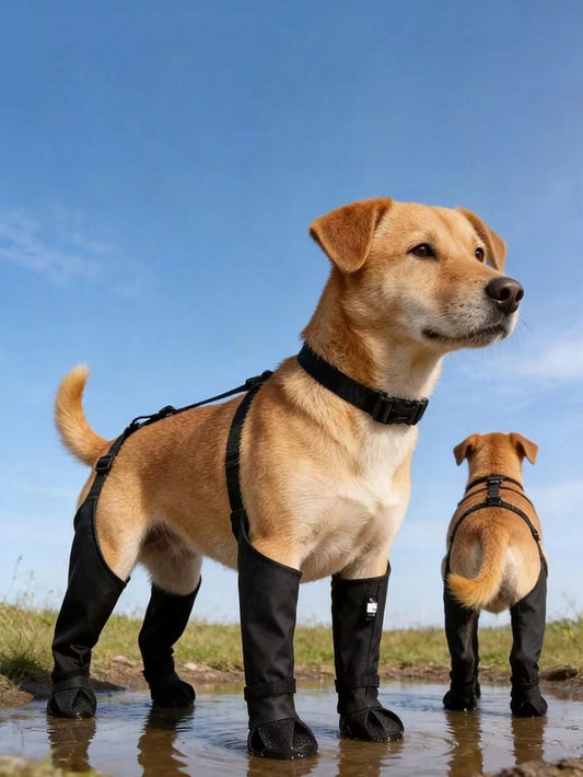 Adjustable Waterproof Dog Boots | Non-Slip Paw Protectors for Pets