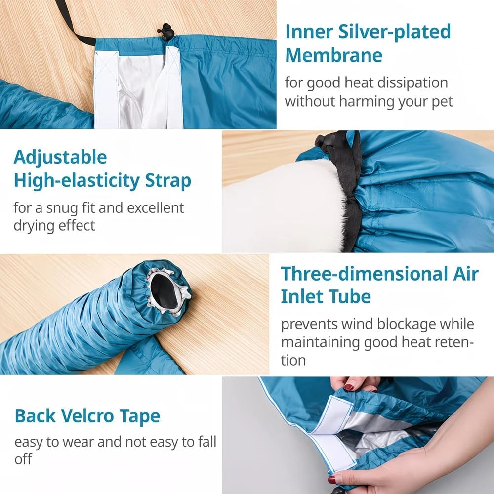 Hands-Free Pet Drying Bag | Quick-Dry Grooming Bag for Cats & Small Dogs