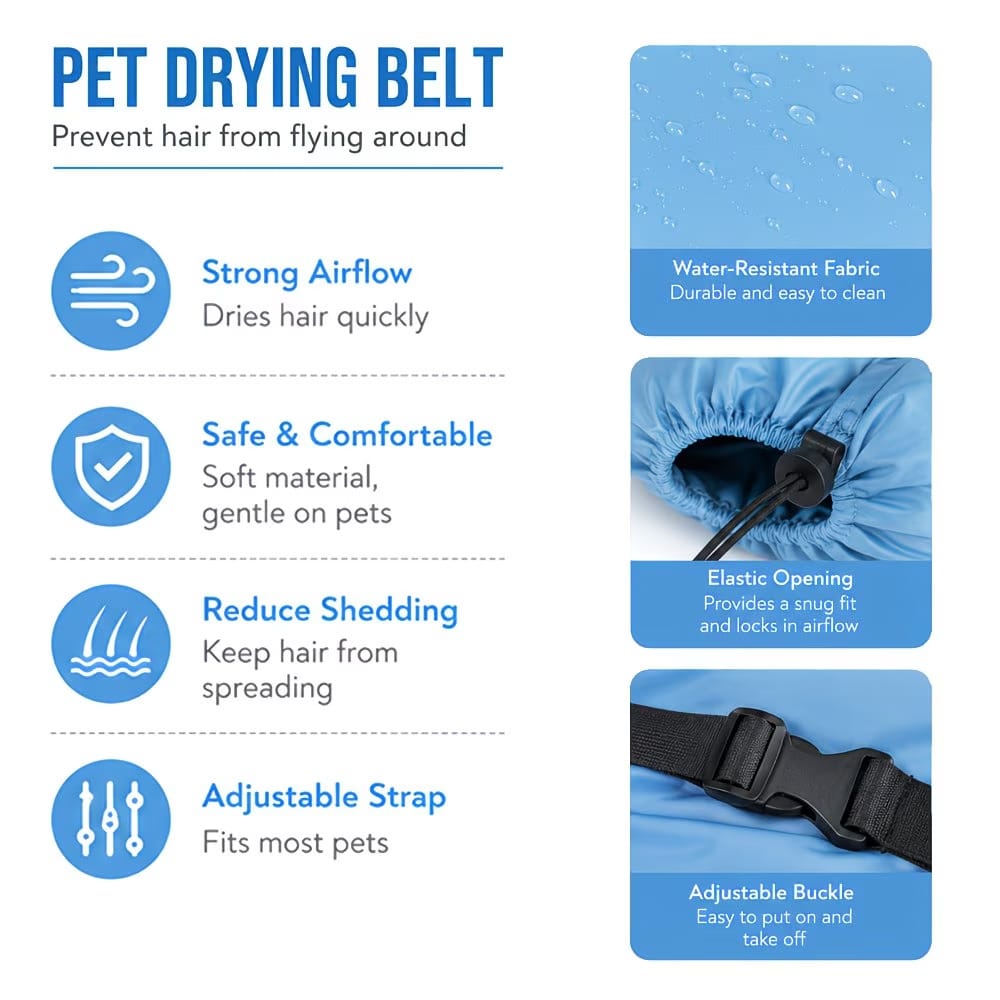 Hands-Free Pet Drying Bag | Quick-Dry Grooming Bag for Cats & Small Dogs