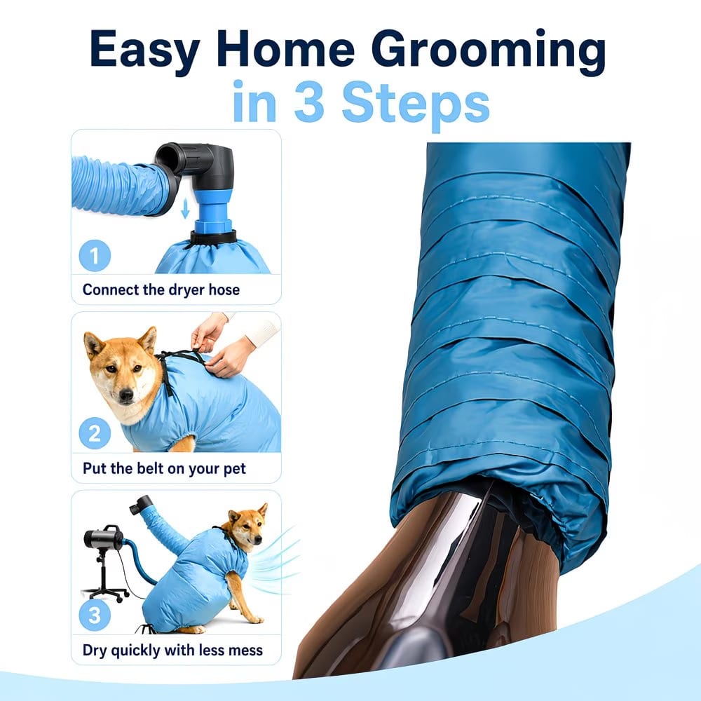 Hands-Free Pet Drying Bag | Quick-Dry Grooming Bag for Cats & Small Dogs
