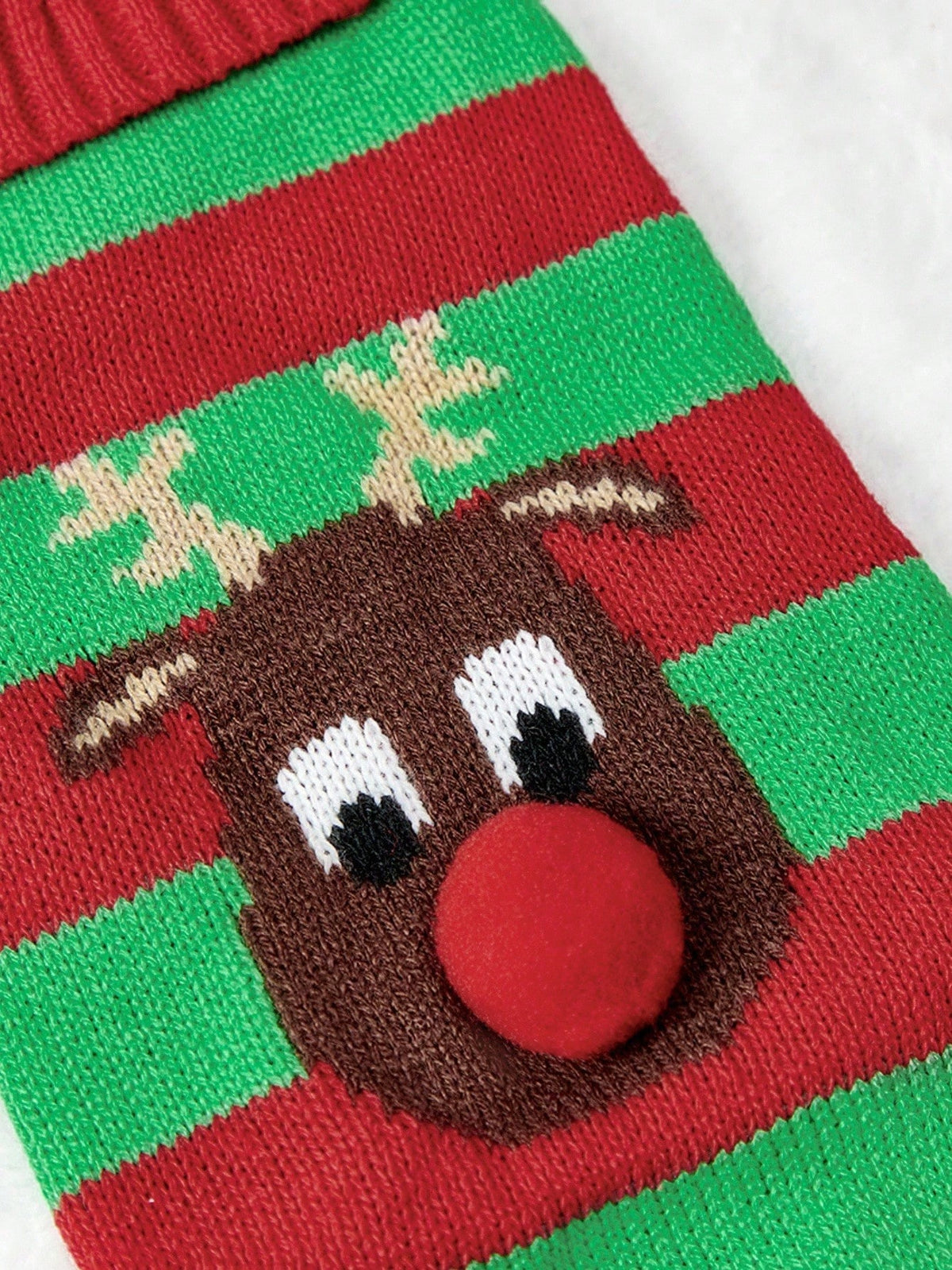 Christmas Dog Sweater – Knitted Reindeer & Striped Design