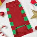 Christmas Dog Sweater – Knitted Reindeer & Striped Design