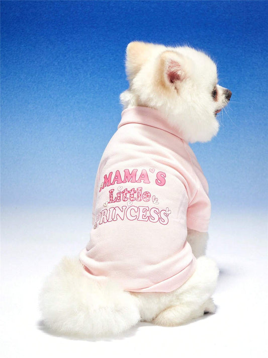 Pink Pet Hoodie for Cats & Dogs | Cute Letter Print Hoodie