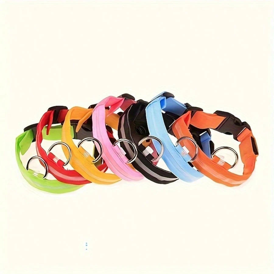 LED Adjustable Pet Collar for Cats & Dogs | Glow Safety Collar