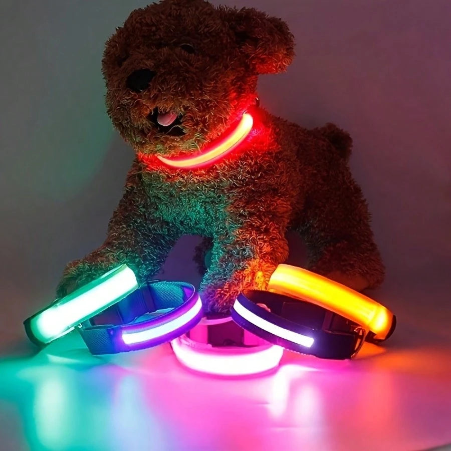 LED Adjustable Pet Collar for Cats & Dogs | Glow Safety Collar