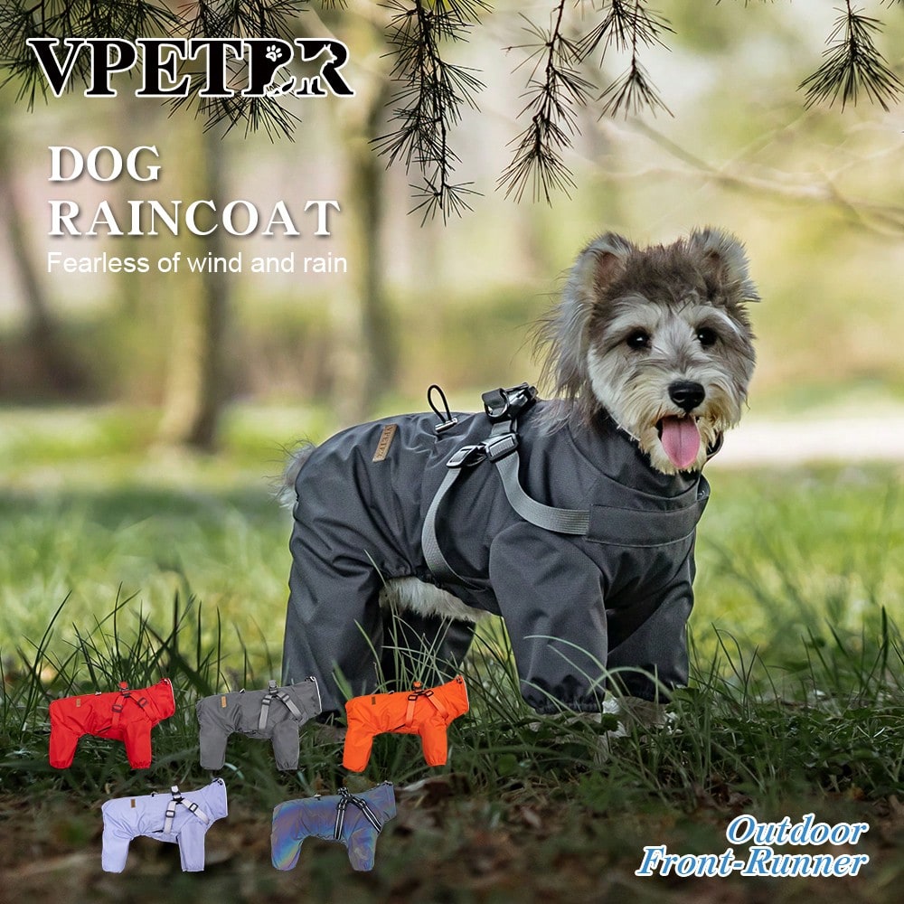 Waterproof Dog Raincoat with Reflective Strips | Outdoor Rain Jacket for Small & Medium Dogs
