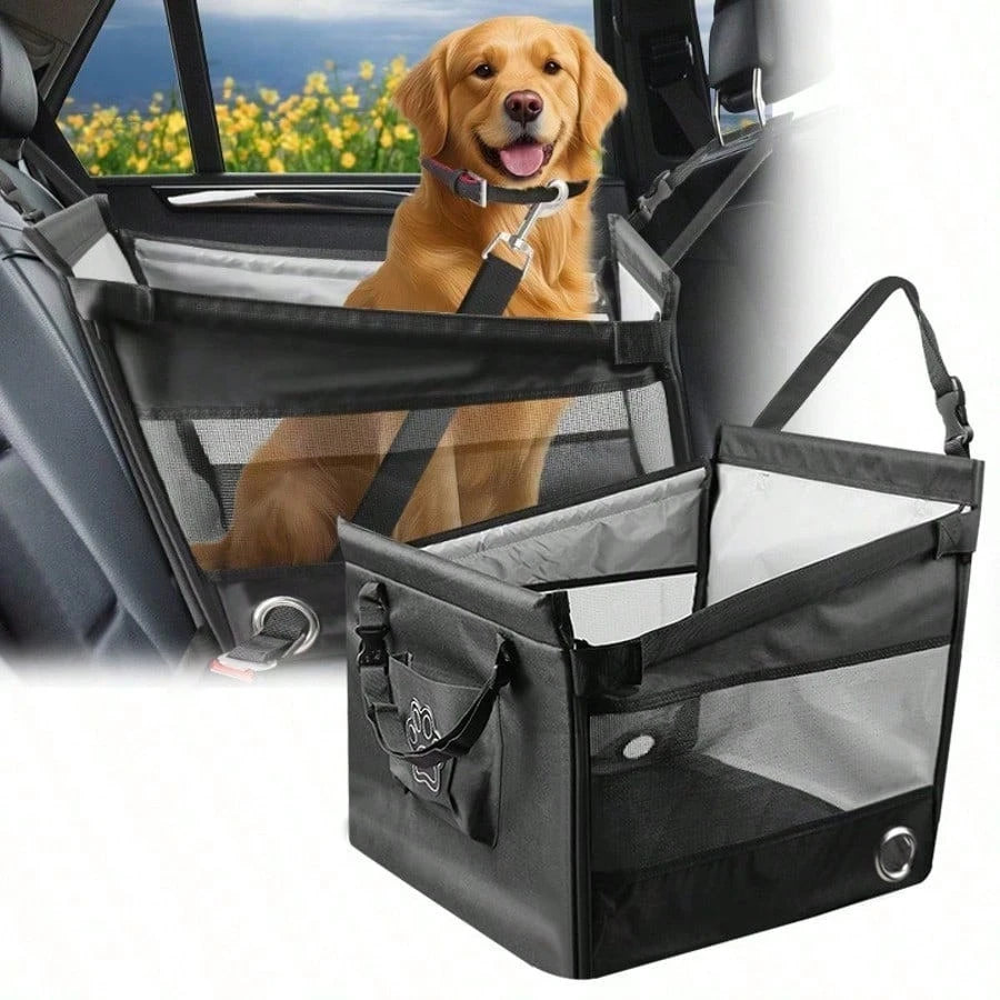 Large Pet Car Seat Cushion | Comfortable Dog & Cat Travel Seat Bed