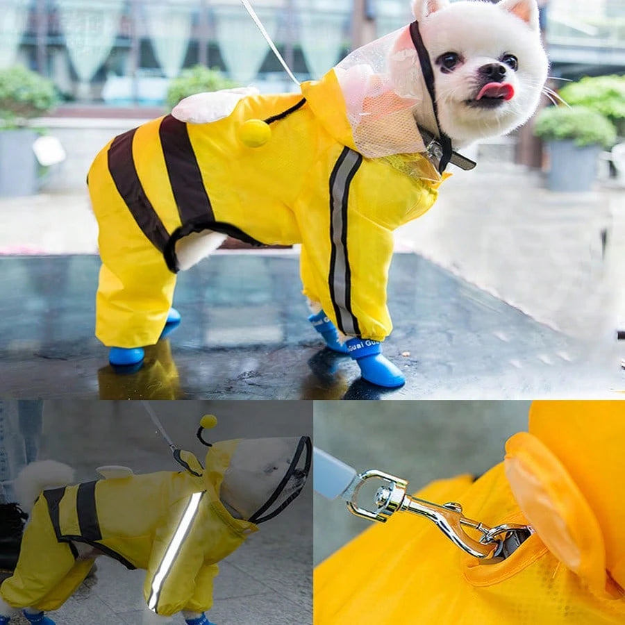 Waterproof Full Body Dog Raincoat | Breathable Hooded Rain Jacket