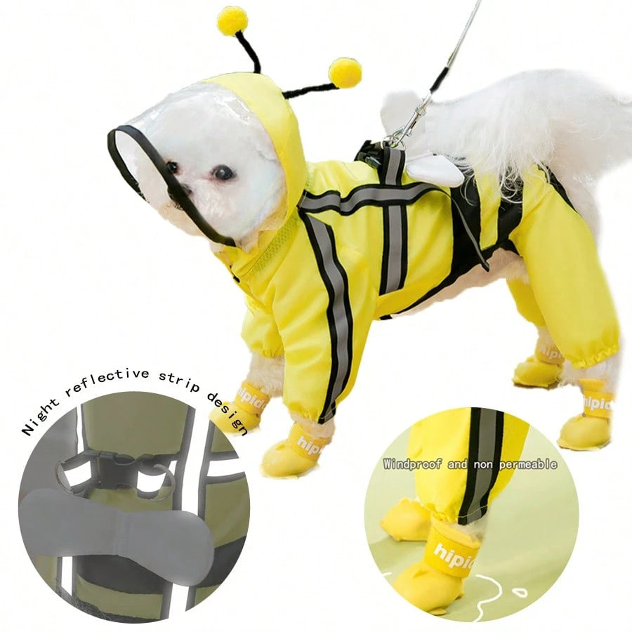 Waterproof Full Body Dog Raincoat | Breathable Hooded Rain Jacket