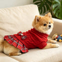 Dog Sweater Dress – High Collar Knitted Winter Outfit for Small Dogs