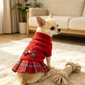 Dog Sweater Dress – High Collar Knitted Winter Outfit for Small Dogs