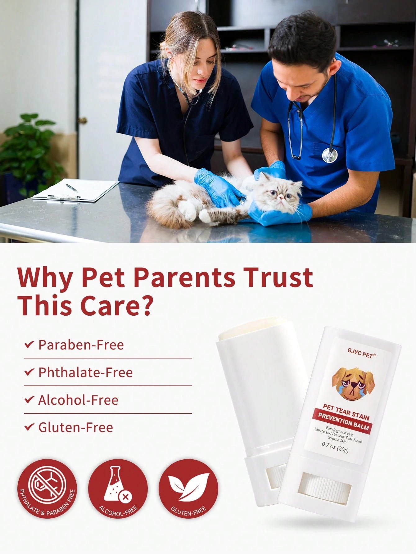 Pet Tear Stain Removal Balm | Gentle Eye Cleaner for Dogs & Cats