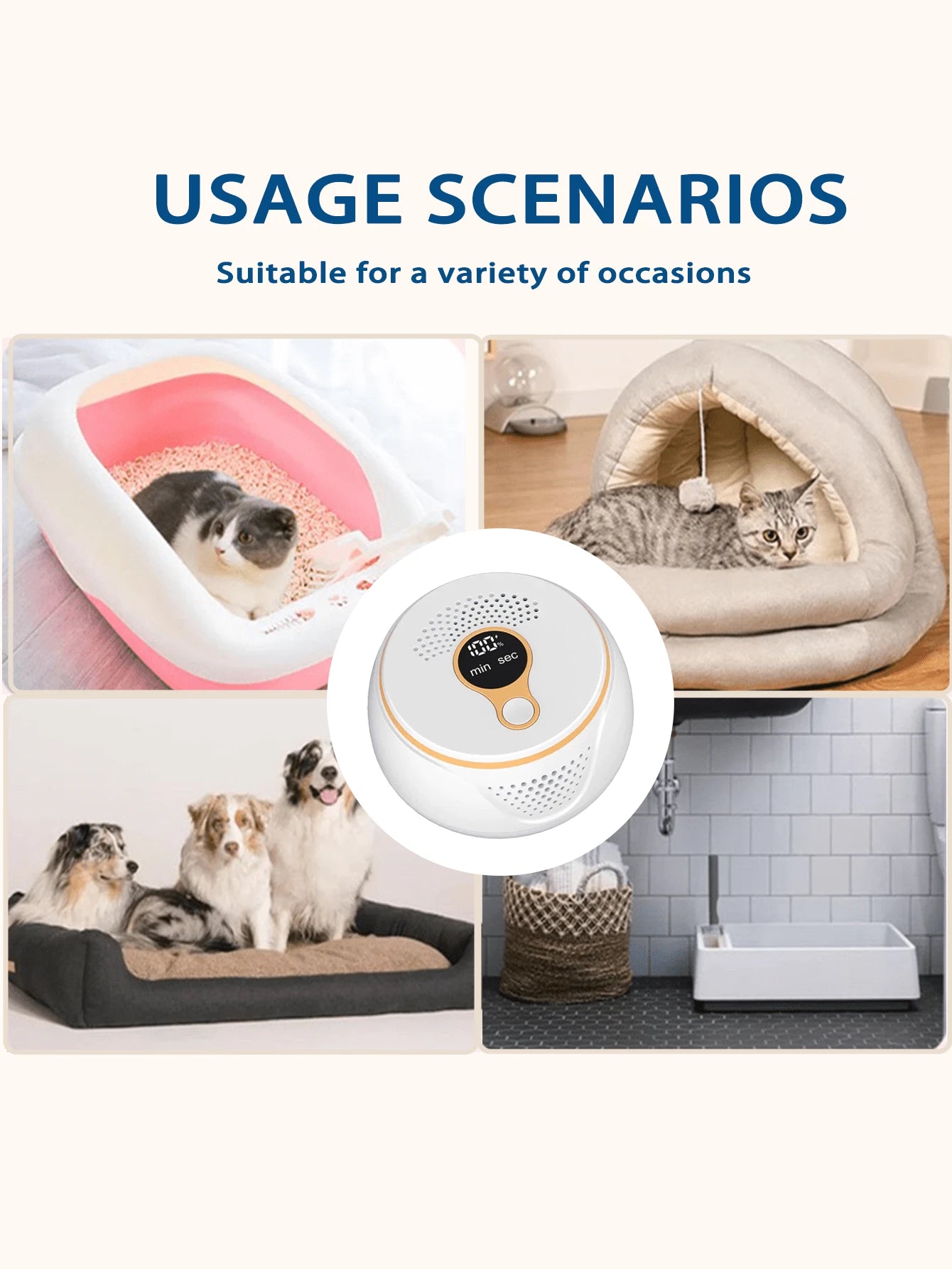 Pet Odor Eliminator | USB Rechargeable Cat & Dog Deodorizer