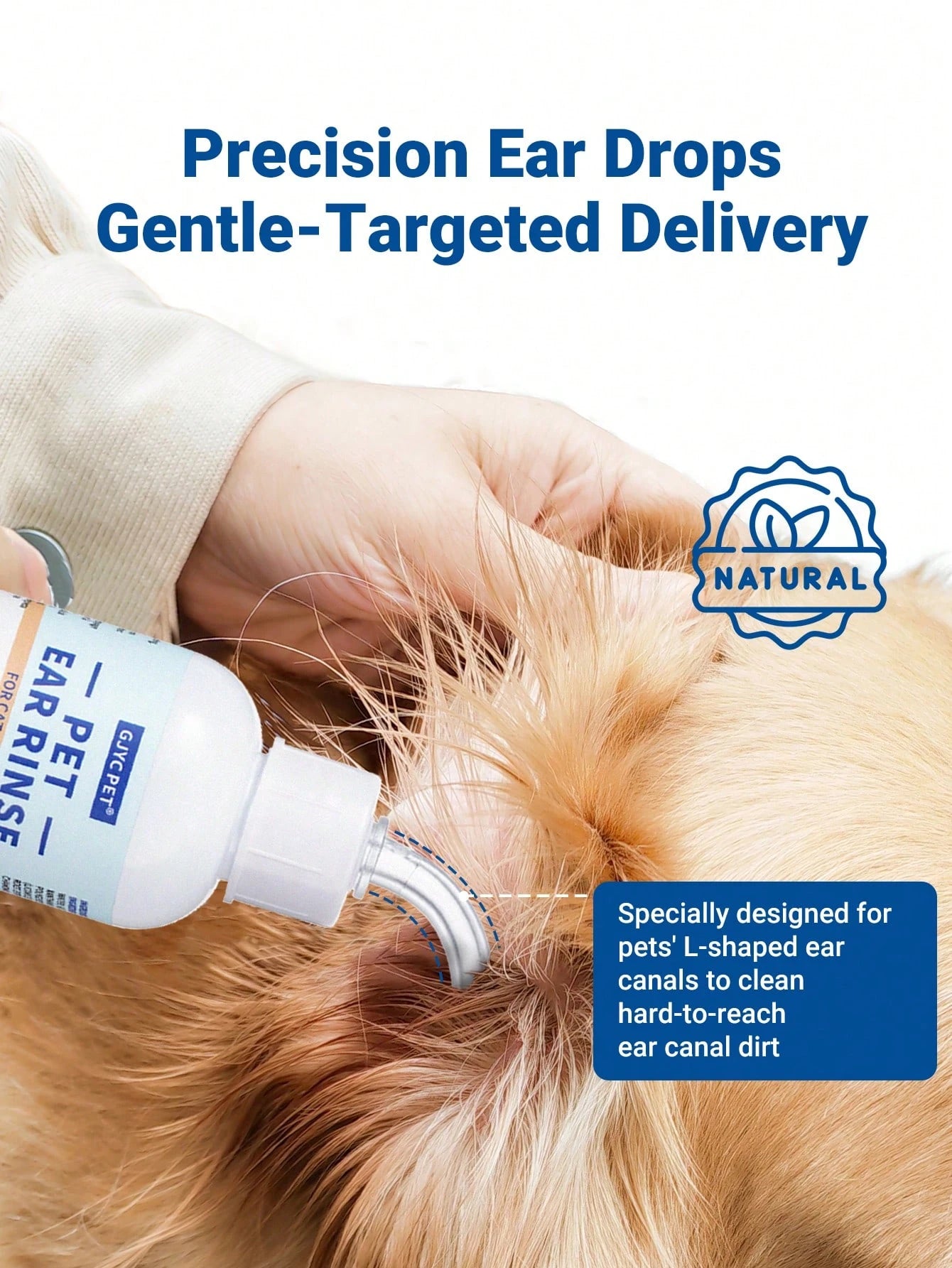 Pet Ear Cleaner for Dogs & Cats – Gentle Ear Drops for Wax & Odor | 2.03 Fl Oz