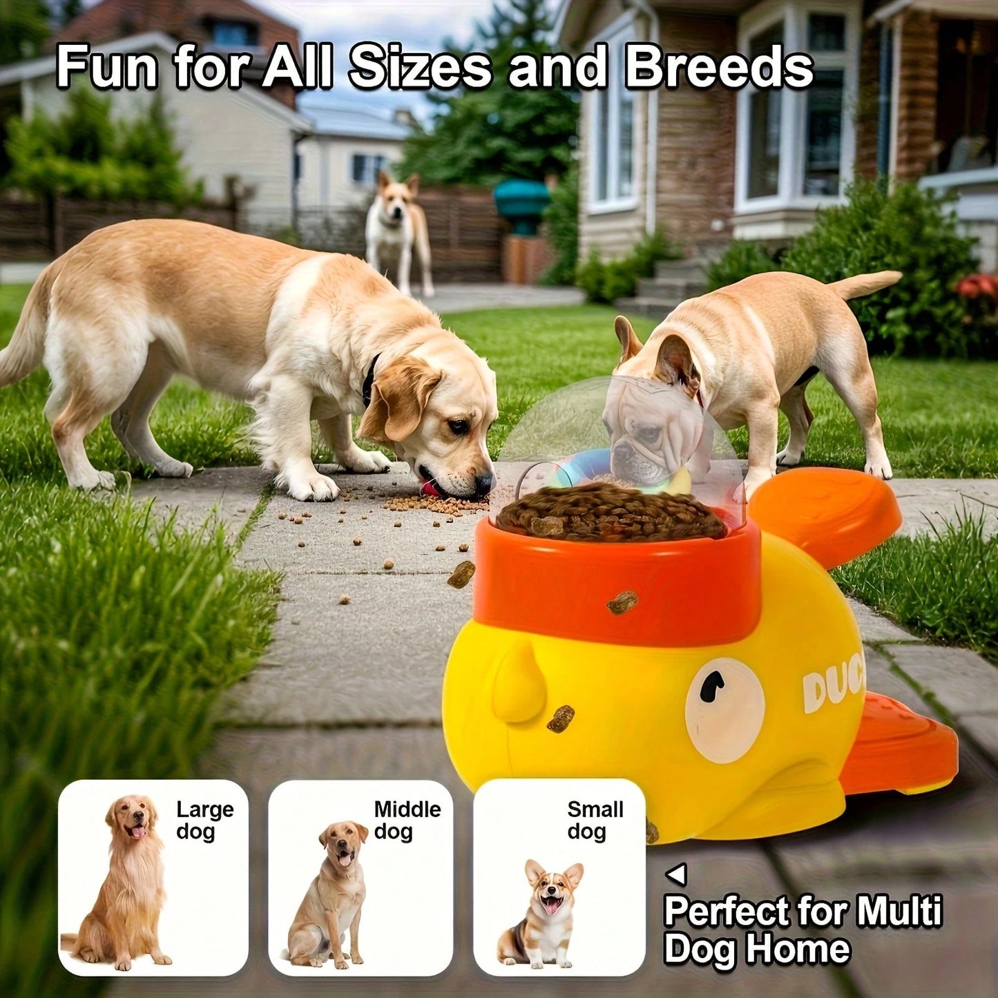Interactive Duck Dog Treat Dispenser Toy | Slow Feeder Puzzle Toy for Dogs