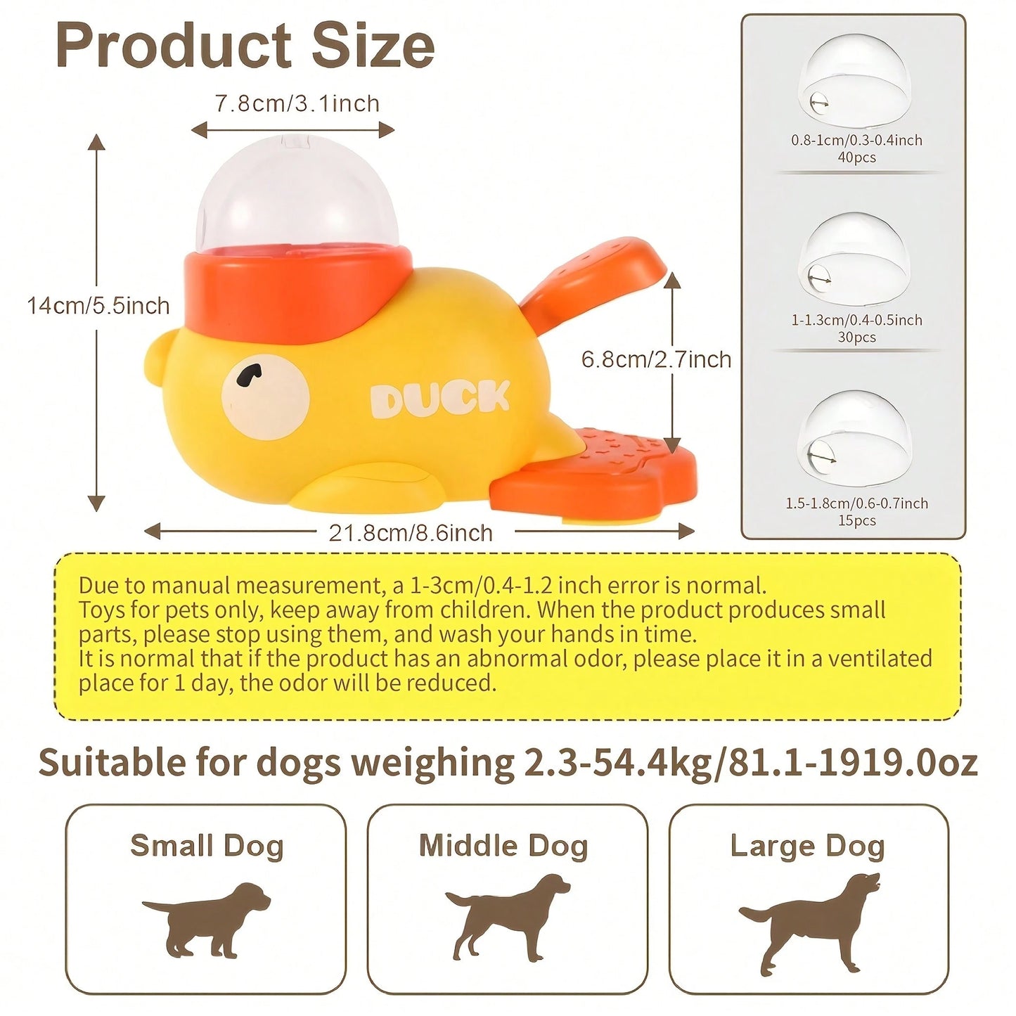 Interactive Duck Dog Treat Dispenser Toy | Slow Feeder Puzzle Toy for Dogs