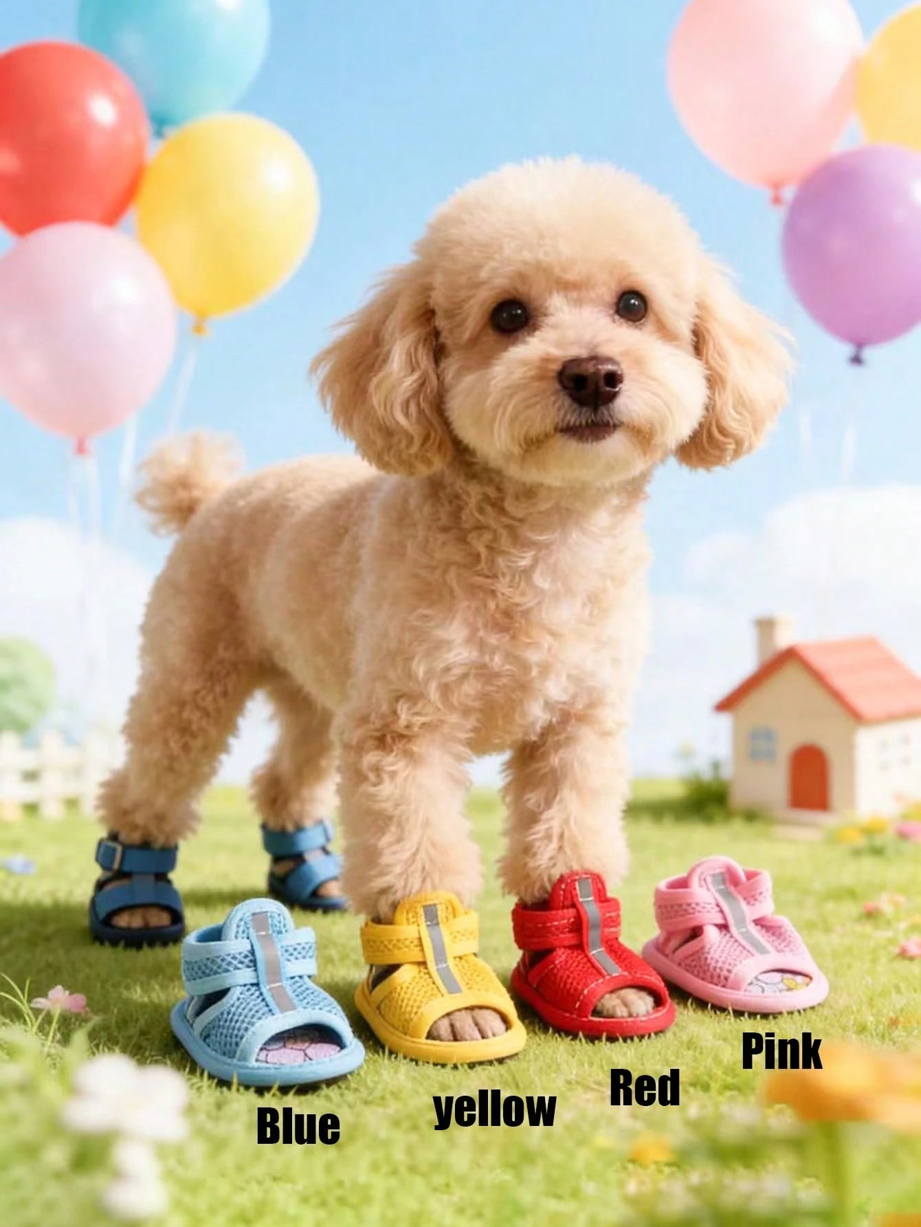 Pet Dog Summer Sandals | Non-Slip Shoes for Dogs & Cats (set of 4)