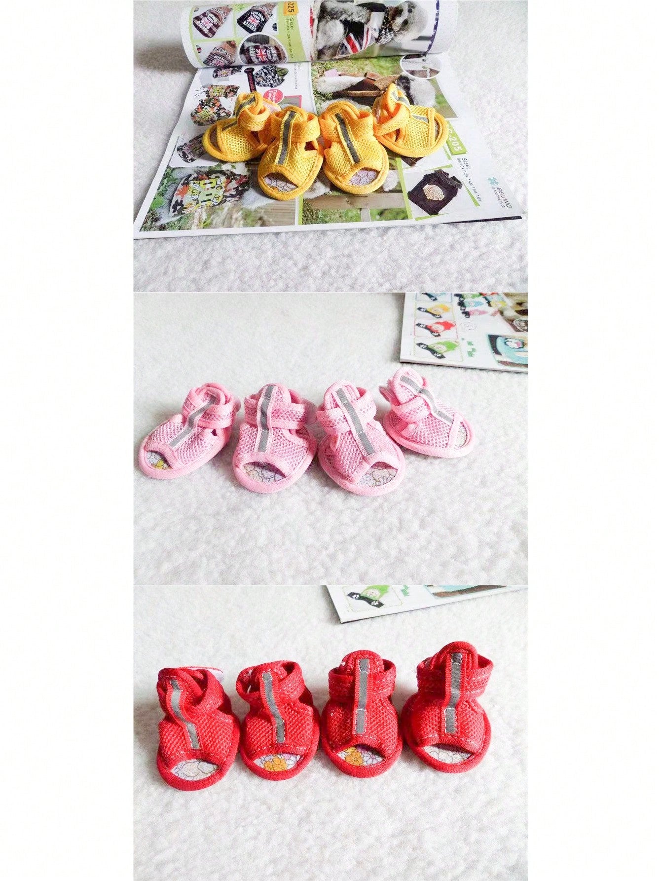Pet Dog Summer Sandals | Non-Slip Shoes for Dogs & Cats (set of 4)