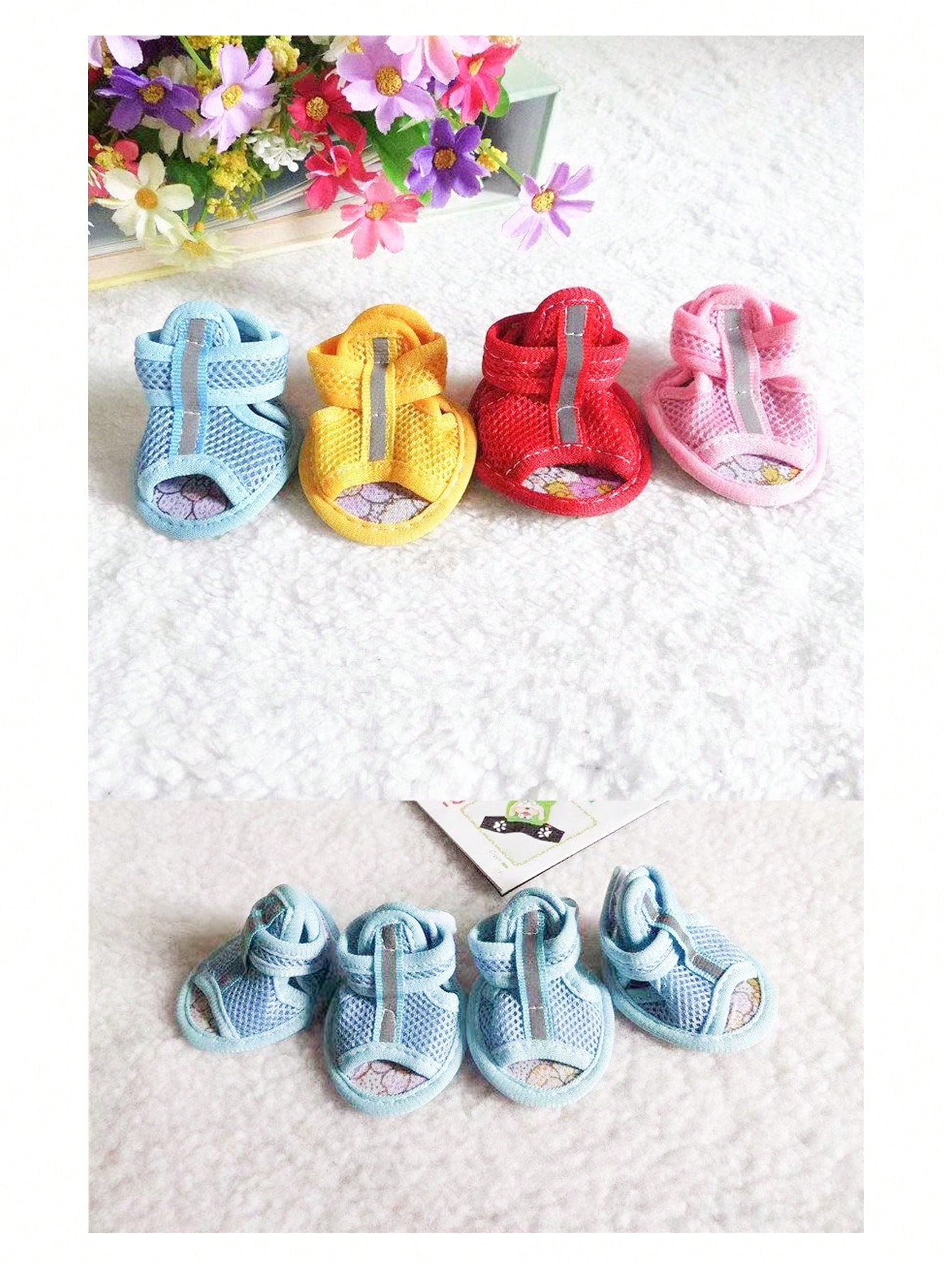 Pet Dog Summer Sandals | Non-Slip Shoes for Dogs & Cats (set of 4)