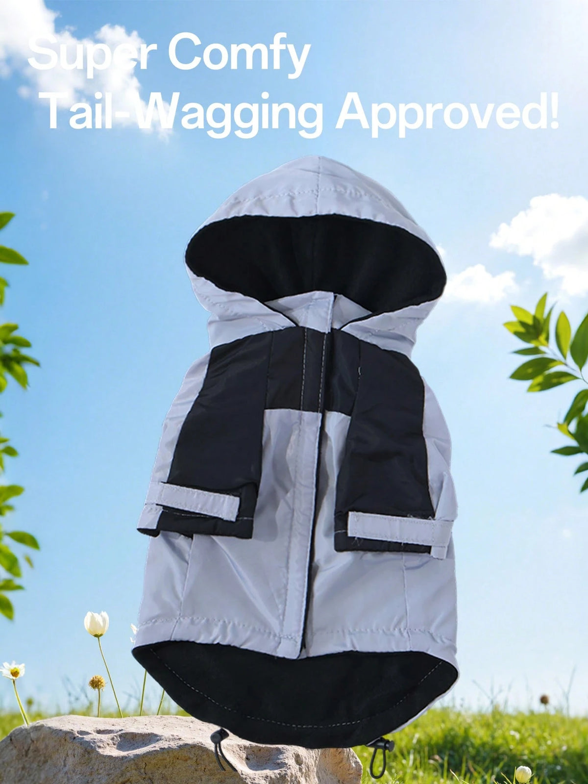 Colorblock Dog Windbreaker Jacket – Hooded Pet Coat