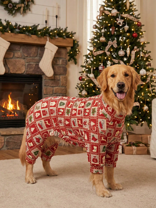 Christmas Dog Pajamas – Warm Stretchy Pet Jumpsuit