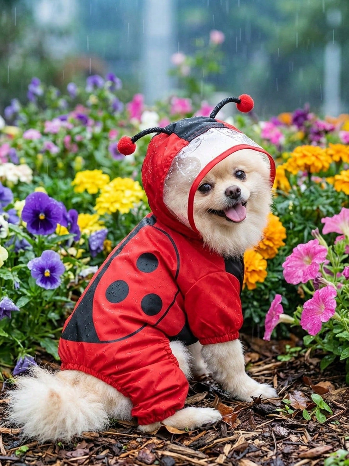 Full-Coverage Waterproof Dog Raincoat – Hooded Animal Design