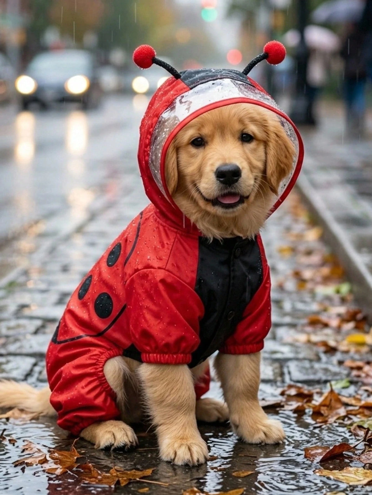 Full-Coverage Waterproof Dog Raincoat – Hooded Animal Design