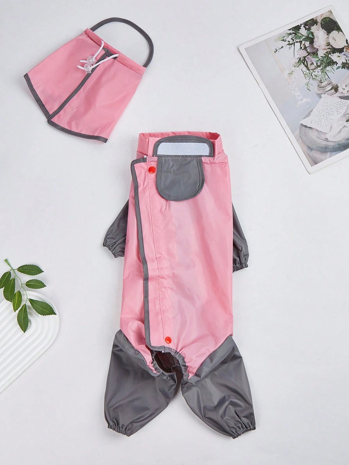 Pink Full-Coverage Dog Raincoat – Waterproof Pet Rainwear